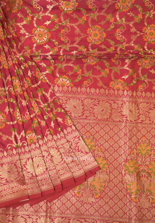 Rani Pink Meenakari Banarasi Katan Silk Saree