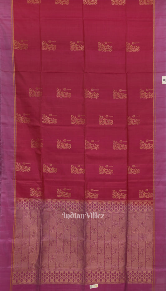 Rani Pink Pure Kanjivaram Soft Silk Saree