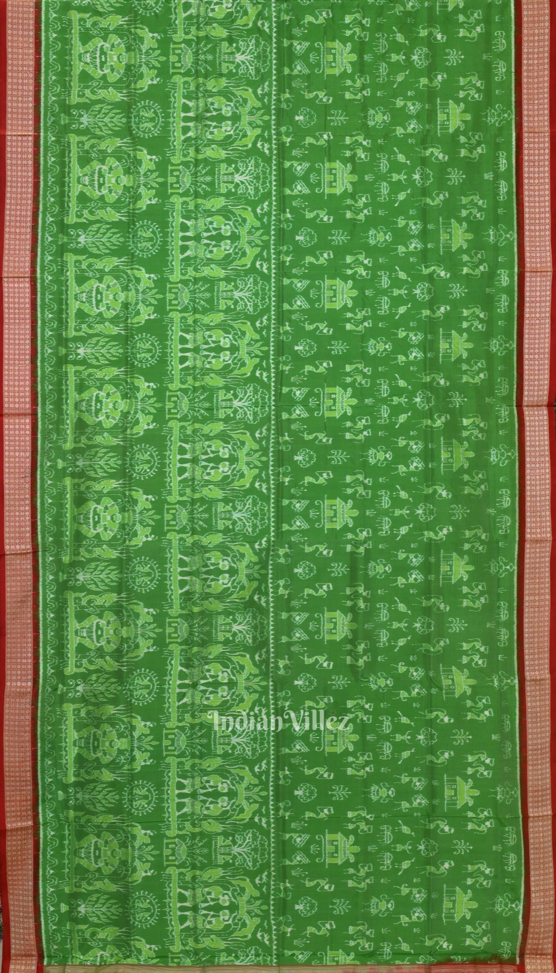 Green Odisha Ikat Tribal Exclusive Sambalpuri Silk Patta Saree