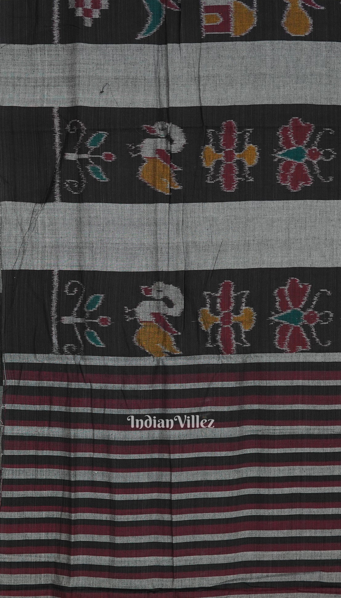 Black Grey Nabarangi Sambalpuri Cotton Saree