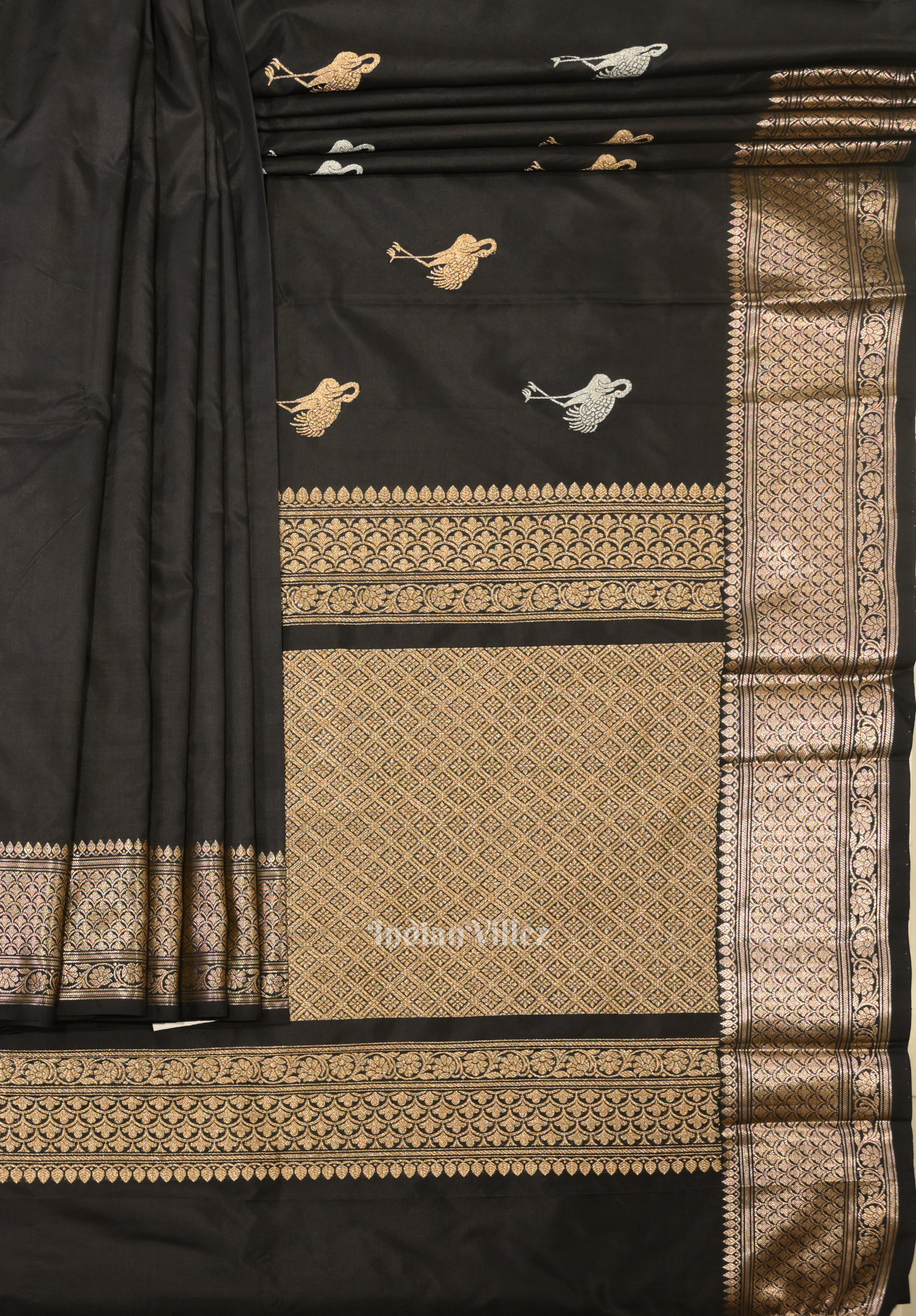 Black Designer Pure Banarasi Katan Silk Saree