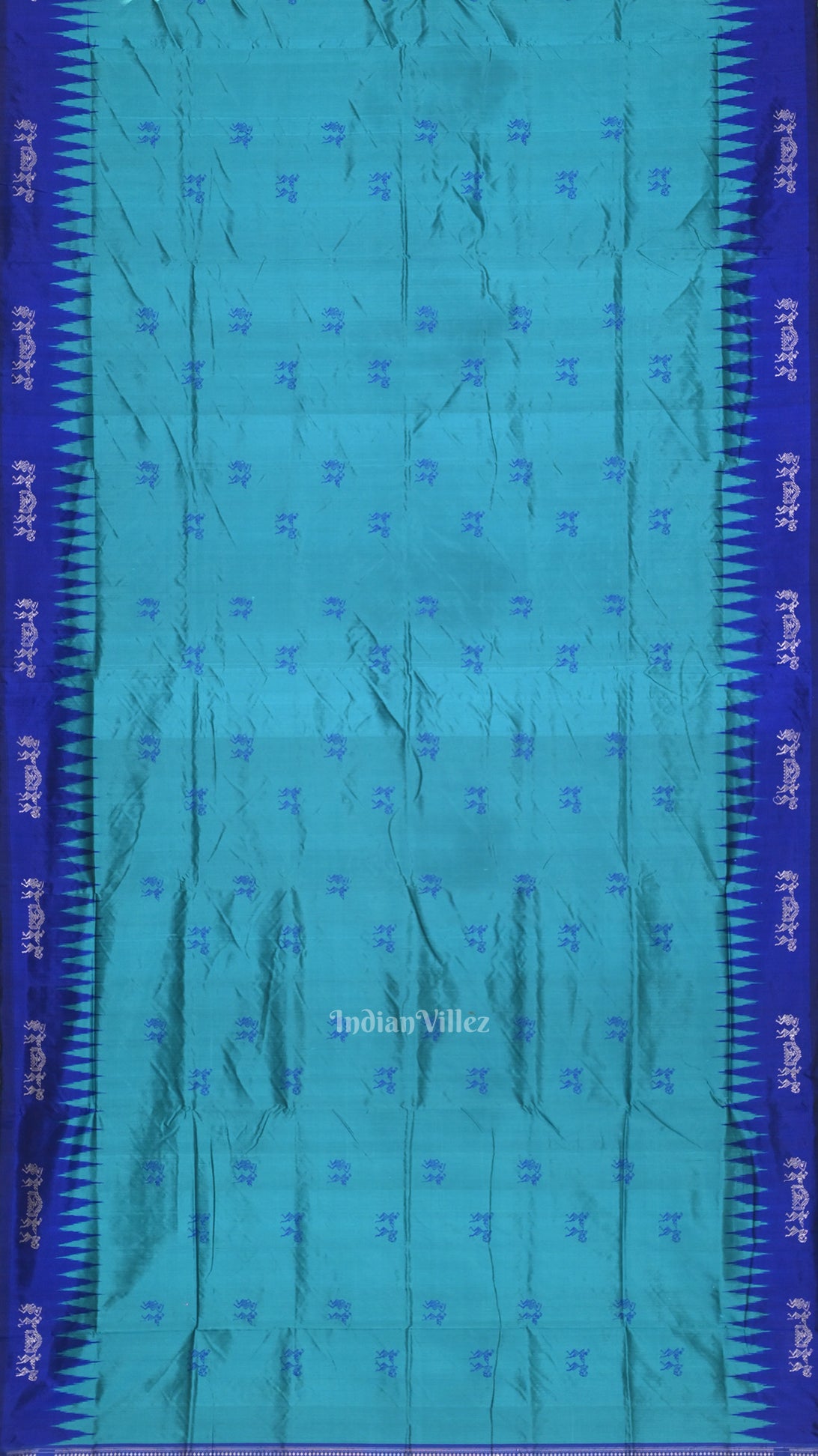  Blue Tribal Theme Bomkai Sambalpuri Silk saree 