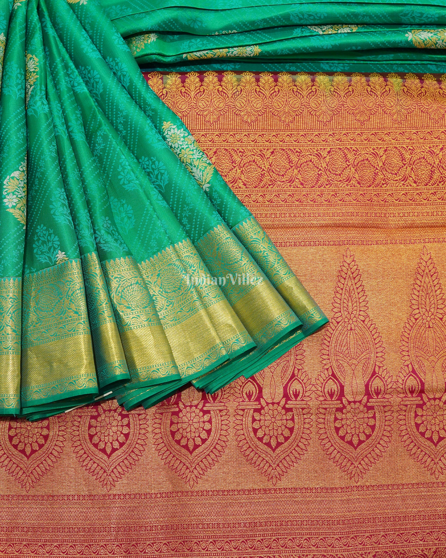 Light Green Pure Kanjivaram Silk Saree