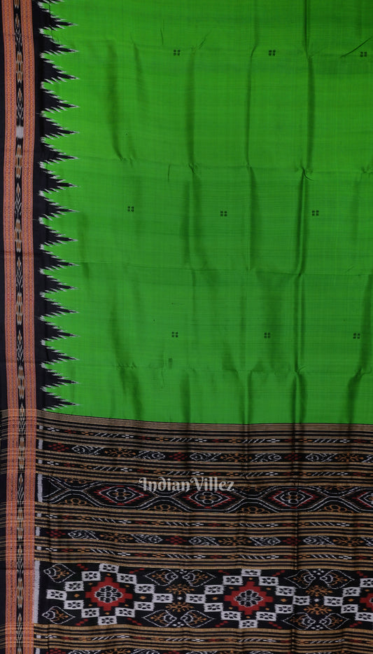 Green Butta Design Odisha Ikat Khandua Silk Saree