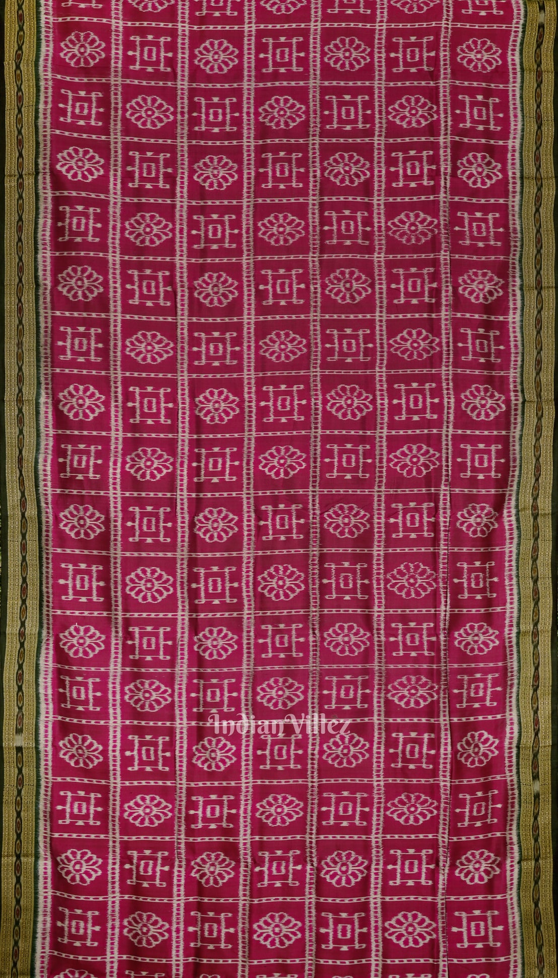 Rani Pink Odisha Ikat Khandua Silk Saree