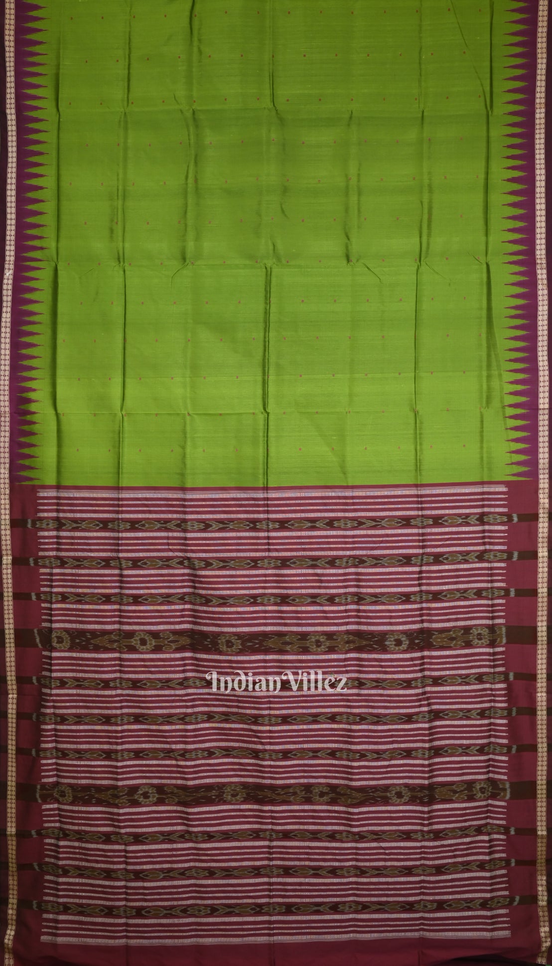 Deep Green Odisha Ikat Bomkai Silk Saree