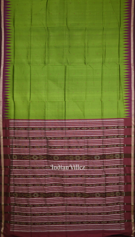 Deep Green Odisha Ikat Bomkai Silk Saree