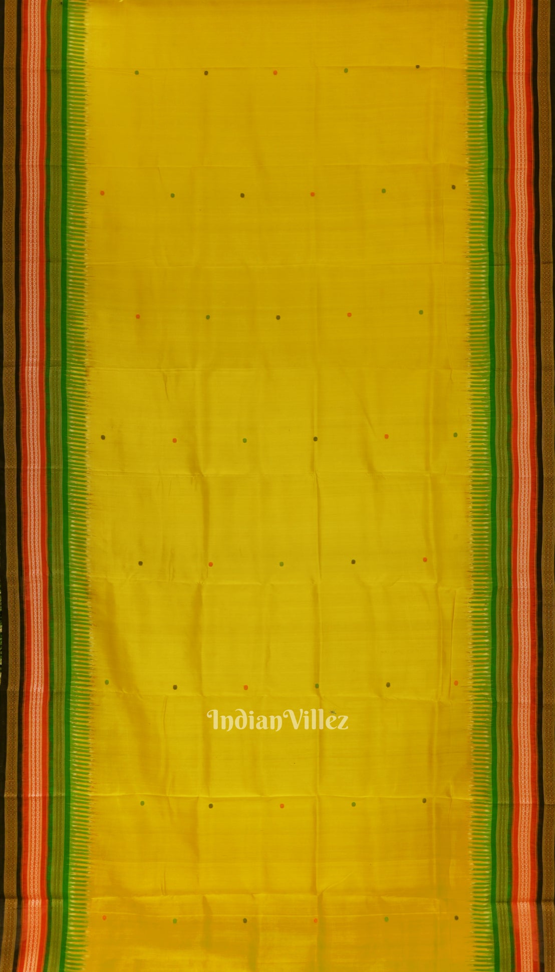 Yellow Green Kathiphera Odisha Ikat Khandua Silk Saree