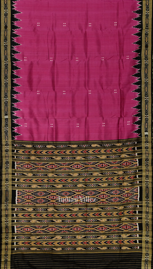 Maroon Butta Design Odisha Ikat Khandua Silk Saree