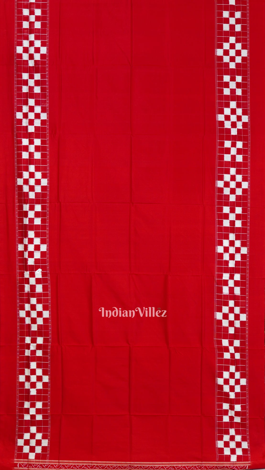 Pure Red Odisha Ikat Contemporary Silk Saree With Pasapali Theme