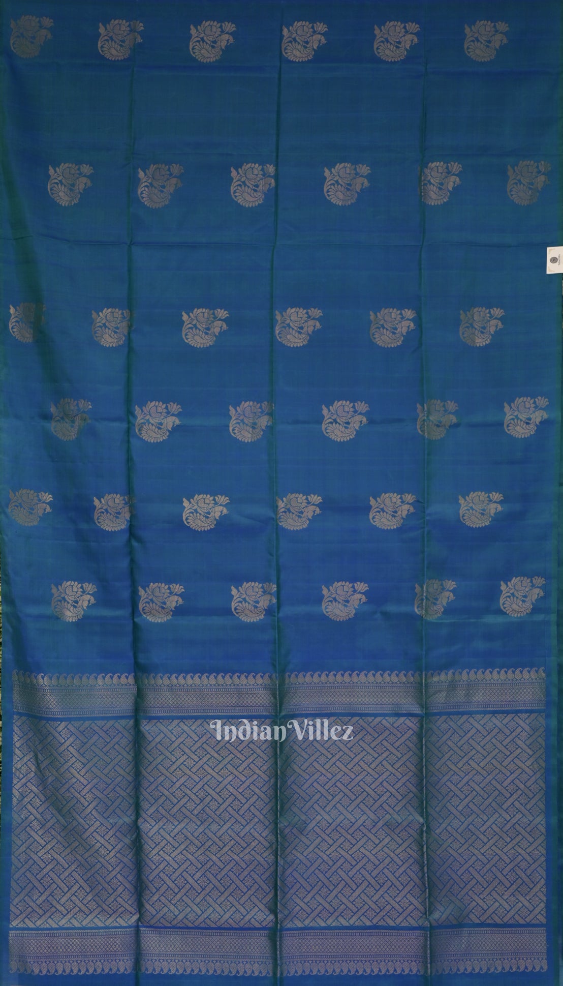 Blue Green Pure Kanjivaram Soft Silk Saree