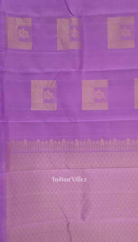 Lavender Pure Kanjivaram Soft Silk Saree