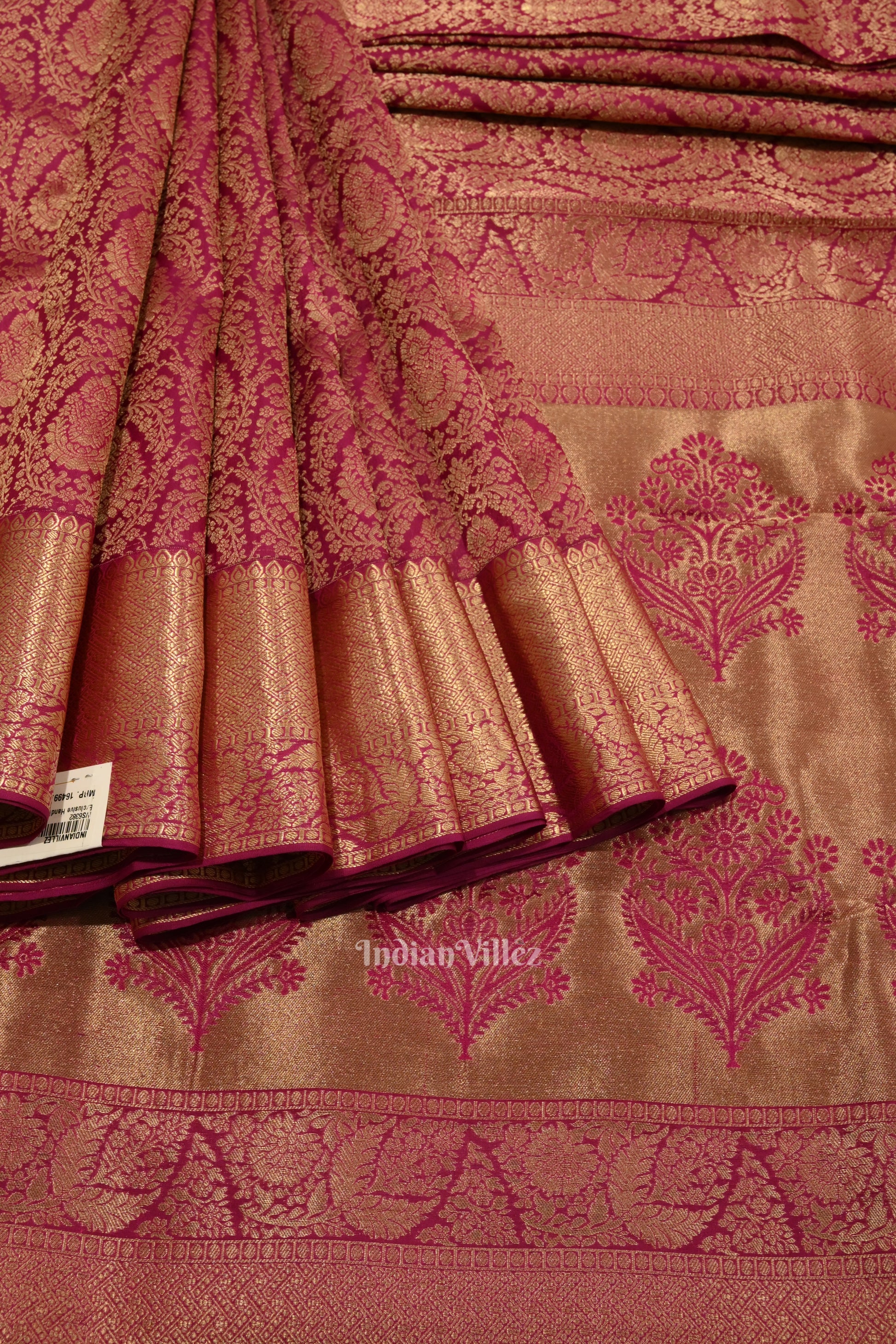 Pink With Golden Pure Kanjivaram Silk Saree