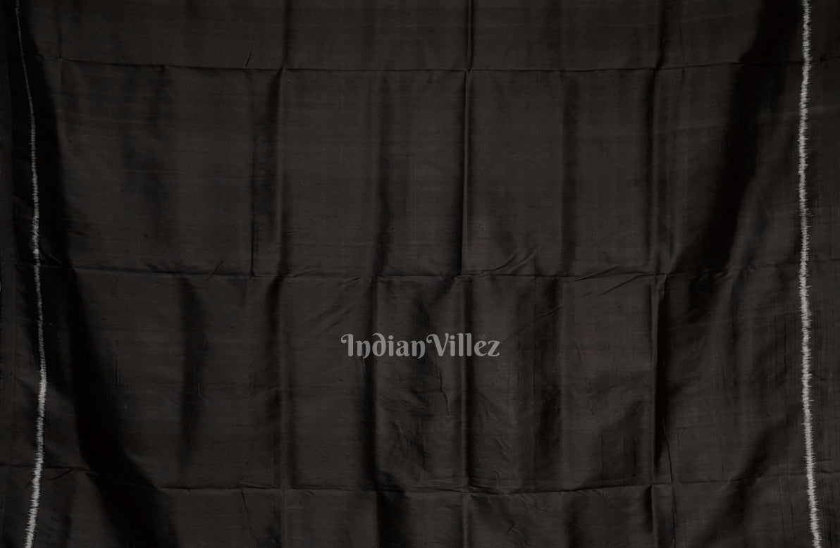 Black Odisha Ikat Contemporary Silk Saree