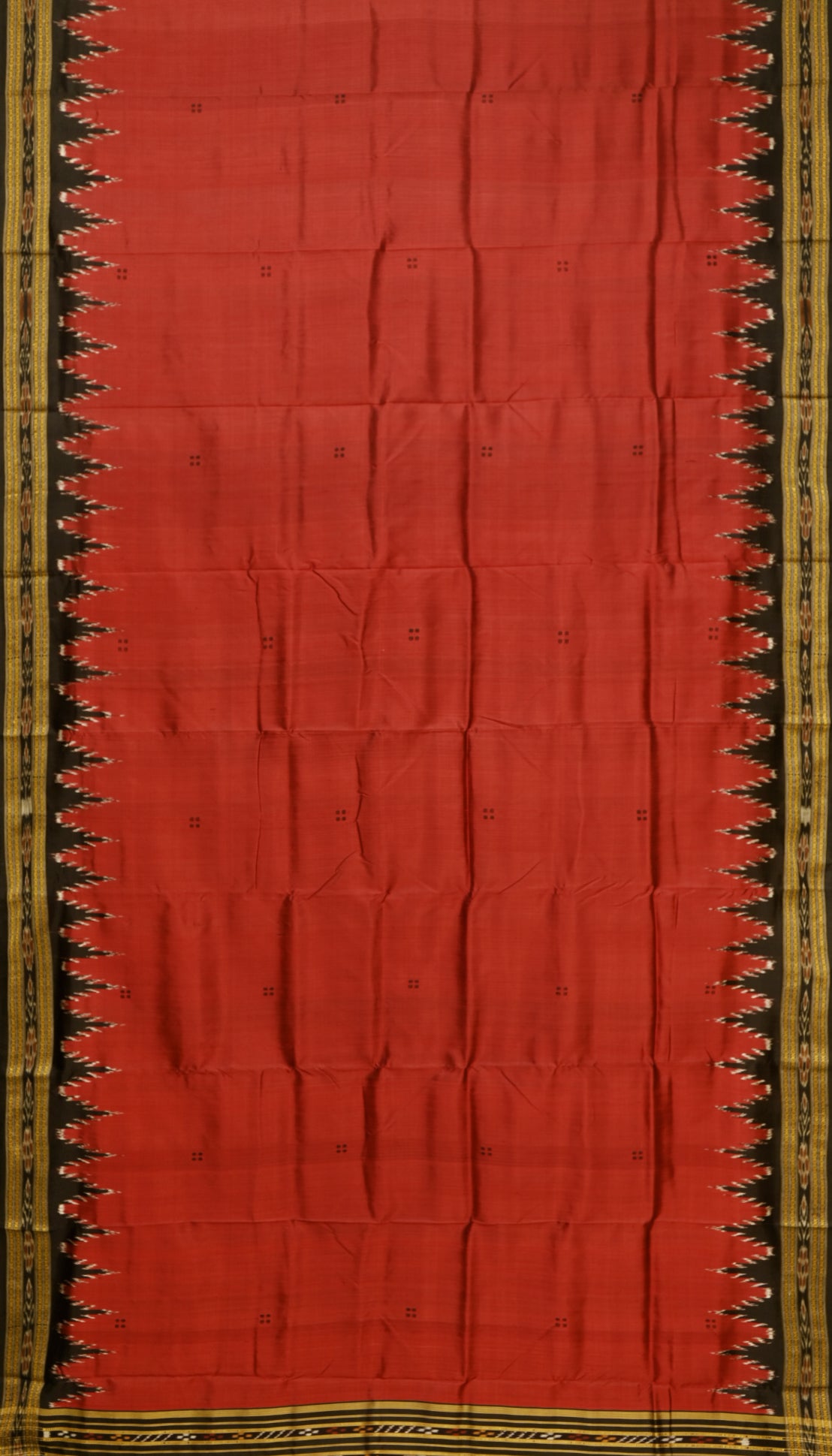 Red Phoda Kumbha Design Odisha Ikat Khandua Silk Saree