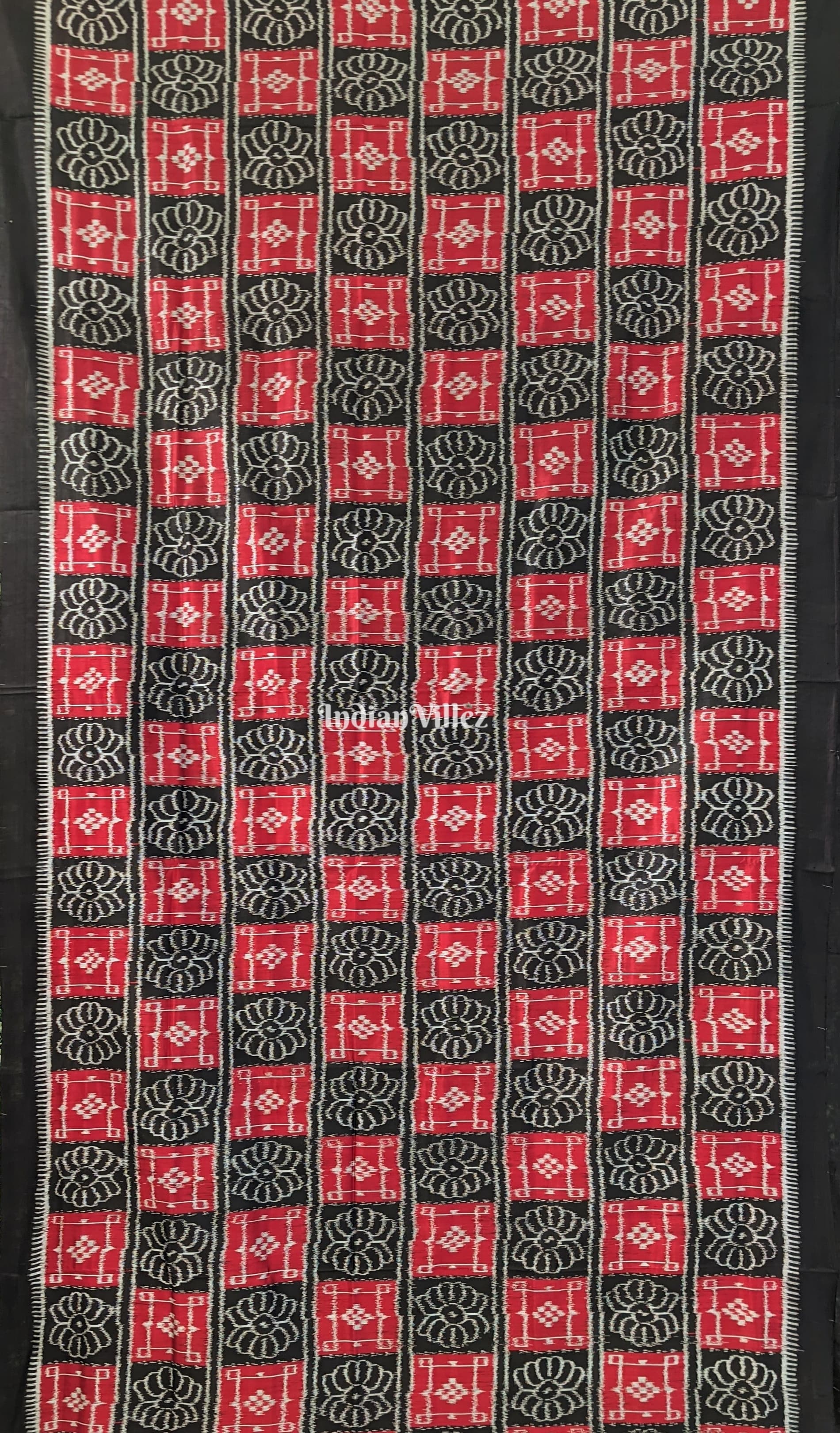 Black Red 8 Kothi Contemporary Silk Saree