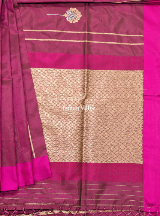 Rani Magenta Dual Tone Pure Banarasi Katan Silk Saree