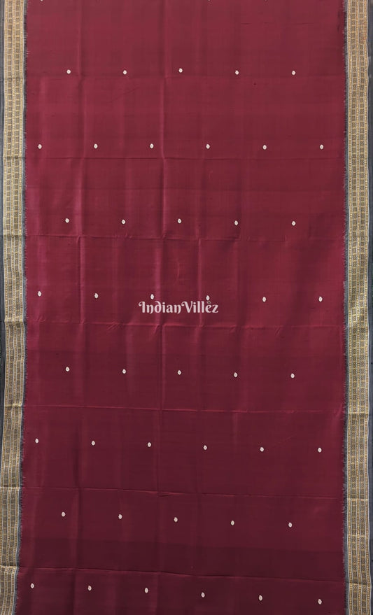 Maroon Single Flower Motif Siminoi Silk Saree