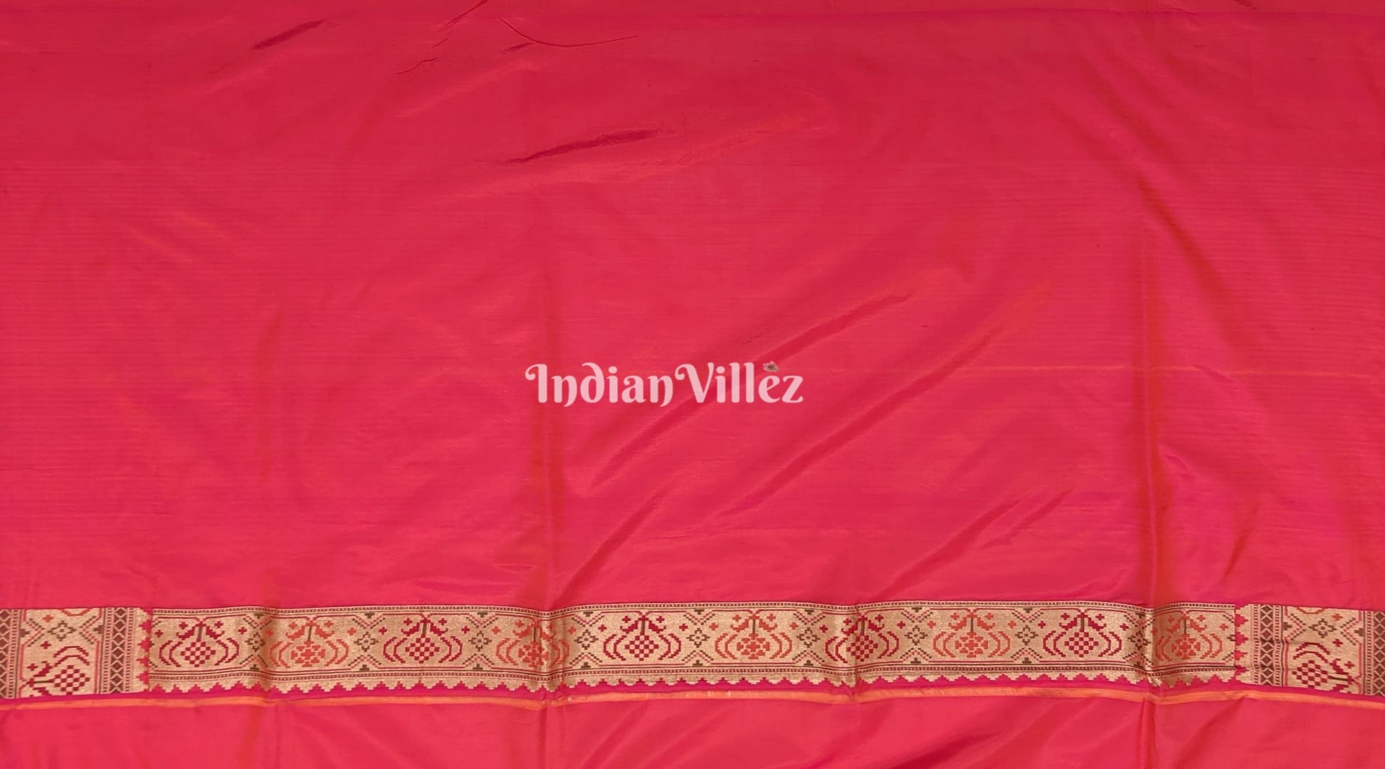 Rani Pink Patola Theme Banarasi Katan Saree