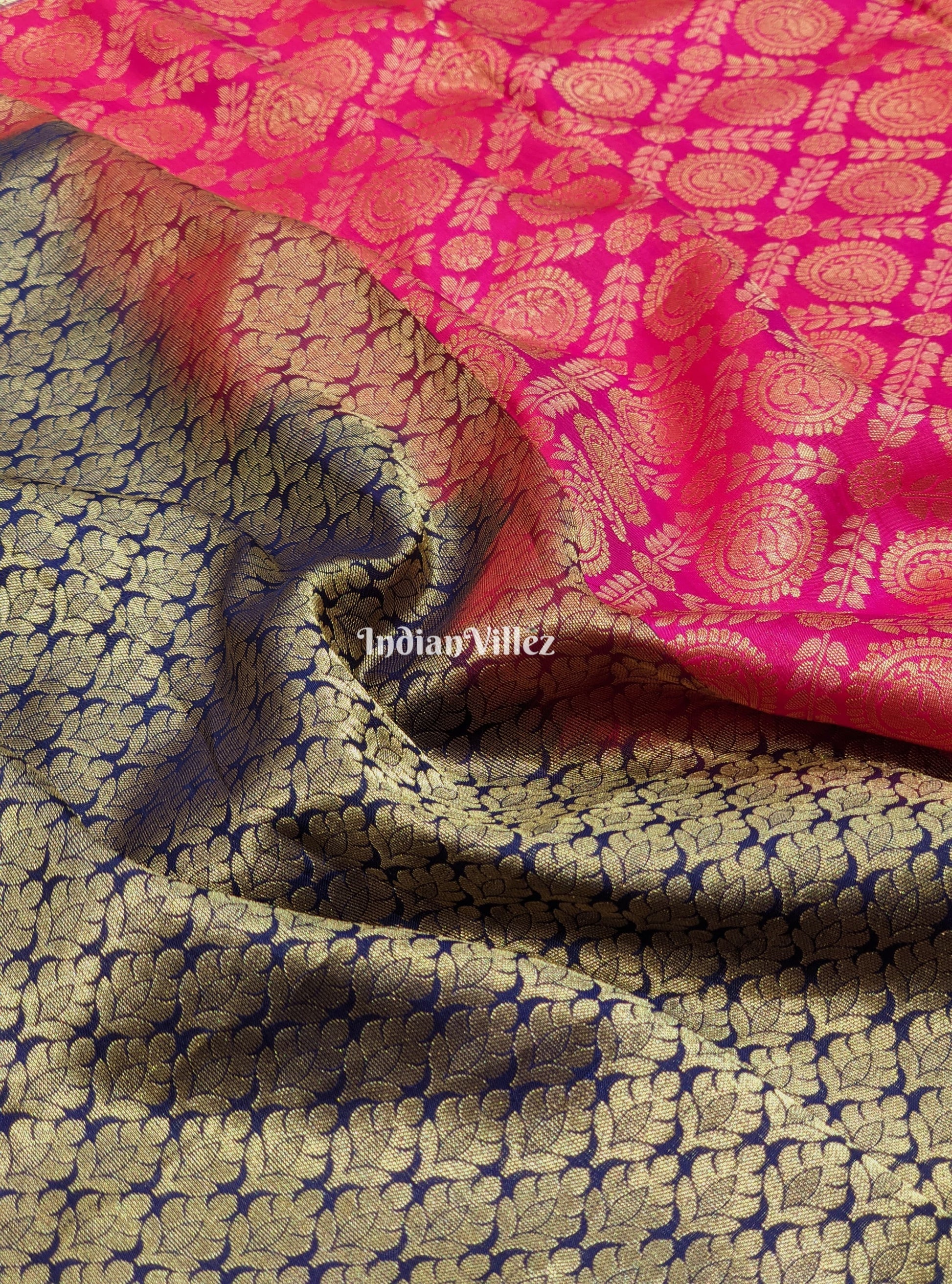 Rani Pink Pure Kanjivaram Silk Saree