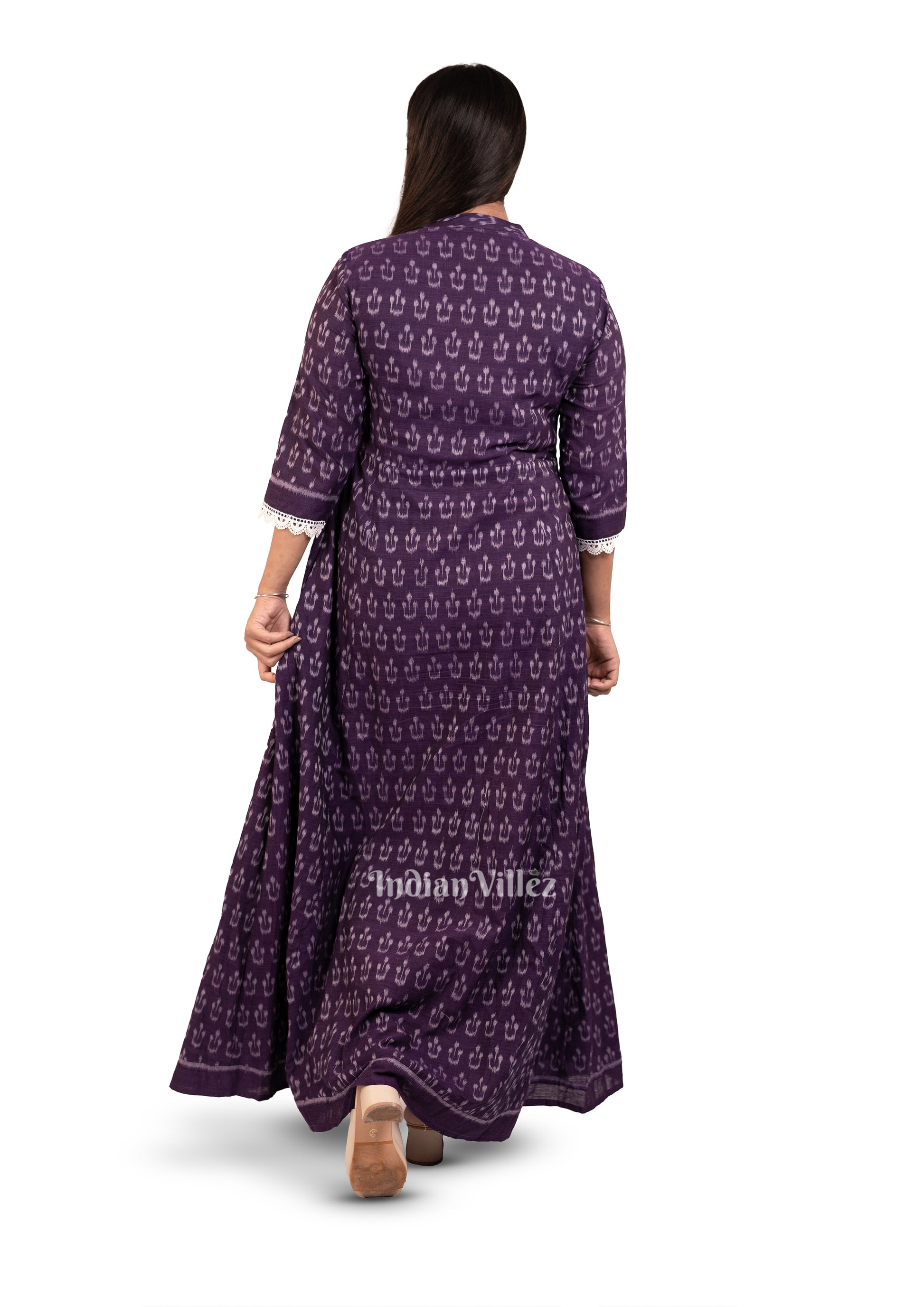 Violet Sambalpuri Odisha Ikat Designer Cotton Kurti for Women 