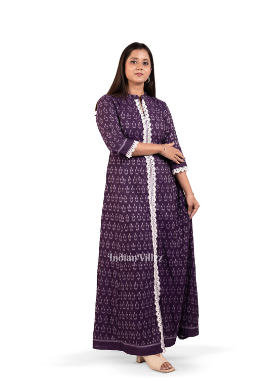 Violet Sambalpuri Odisha Ikat Designer Cotton Kurti for Women 