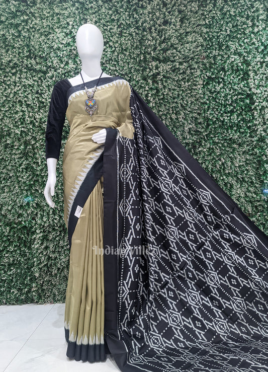 Metallic Gold Black Odisha Ikat Contemporary Designer Saree