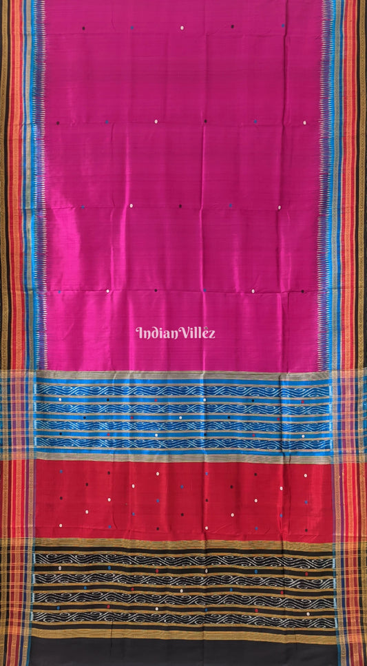 Magenta Odisha Ikat Kathiphera Khandua Silk Saree