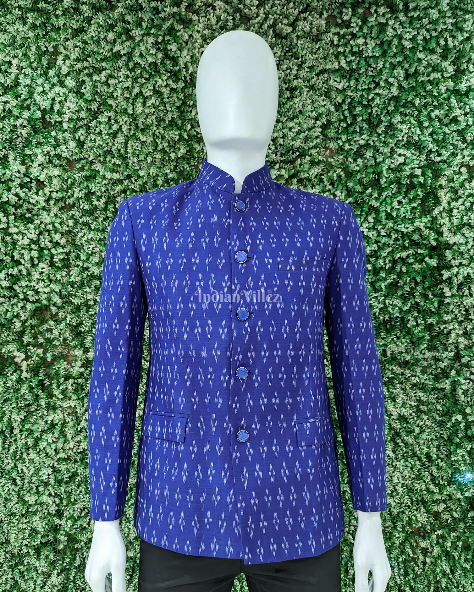 Blue Jodhpuri bandhgala Odisha Ikat  Casual Blazer