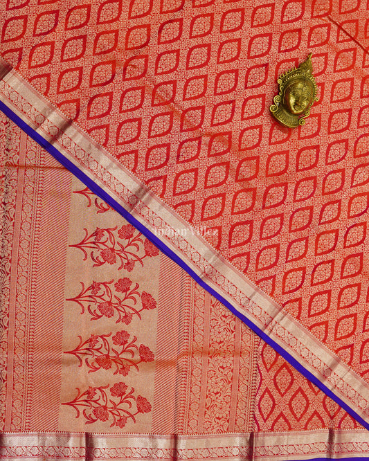 Pink With Silver Body Work Pure Kanjivaram Silk Saree