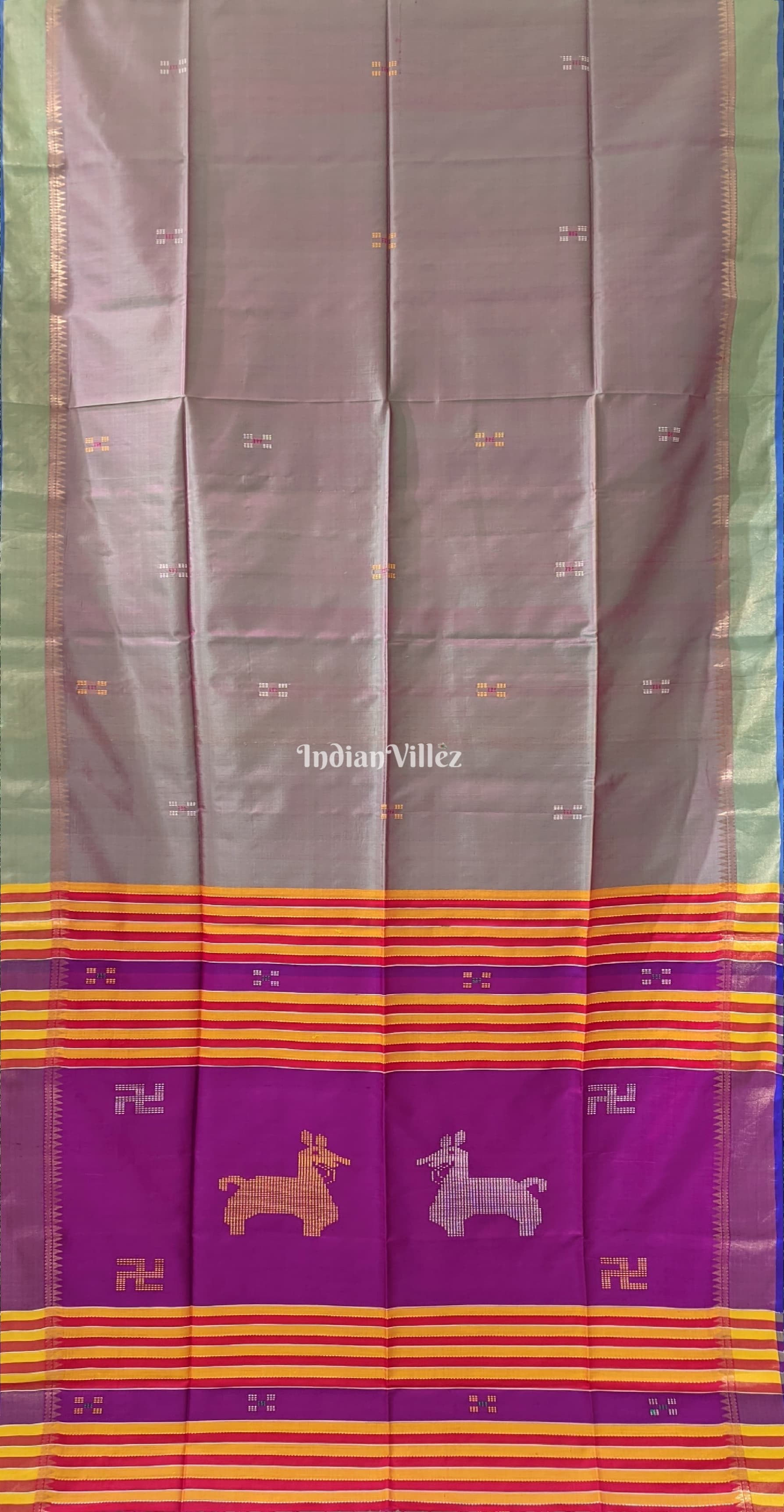 Mauve Dual Tone with Purple Handwoven Soft Silk Saree