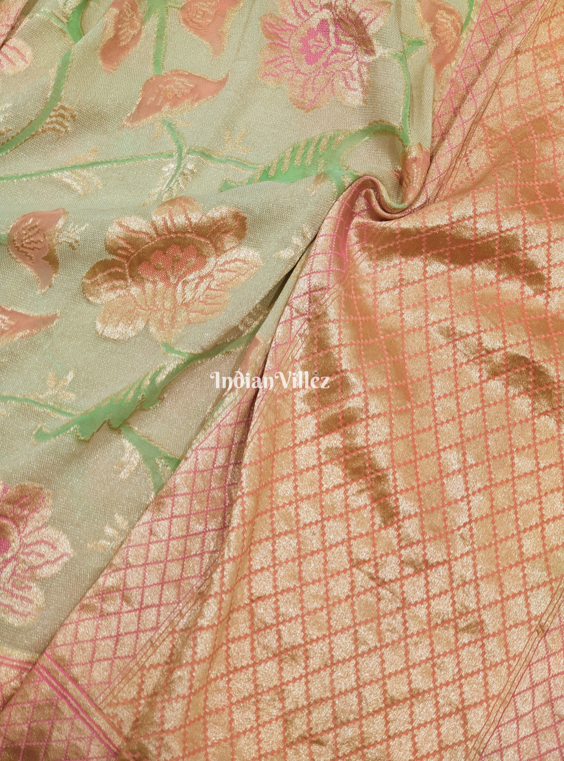 Flower Motif Banarasi Georgette Saree