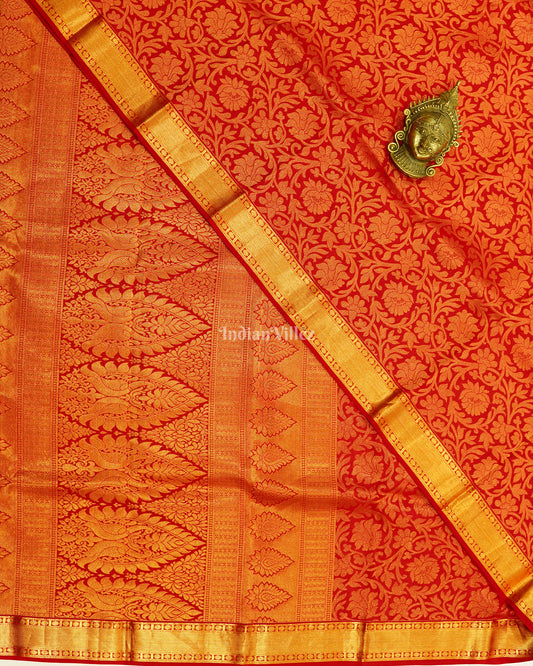 Red Golden Body Design Pure Kanjivaram Silk Saree