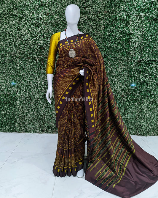 Cambodian Ikat inspired Contemporary Silk Saree