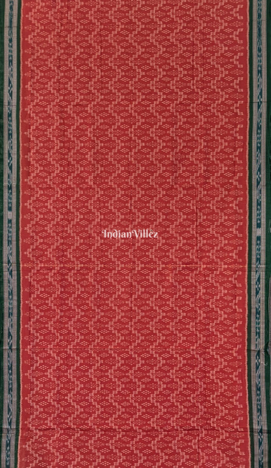 Rust Maniabandha Odisha Ikat Cotton Saree