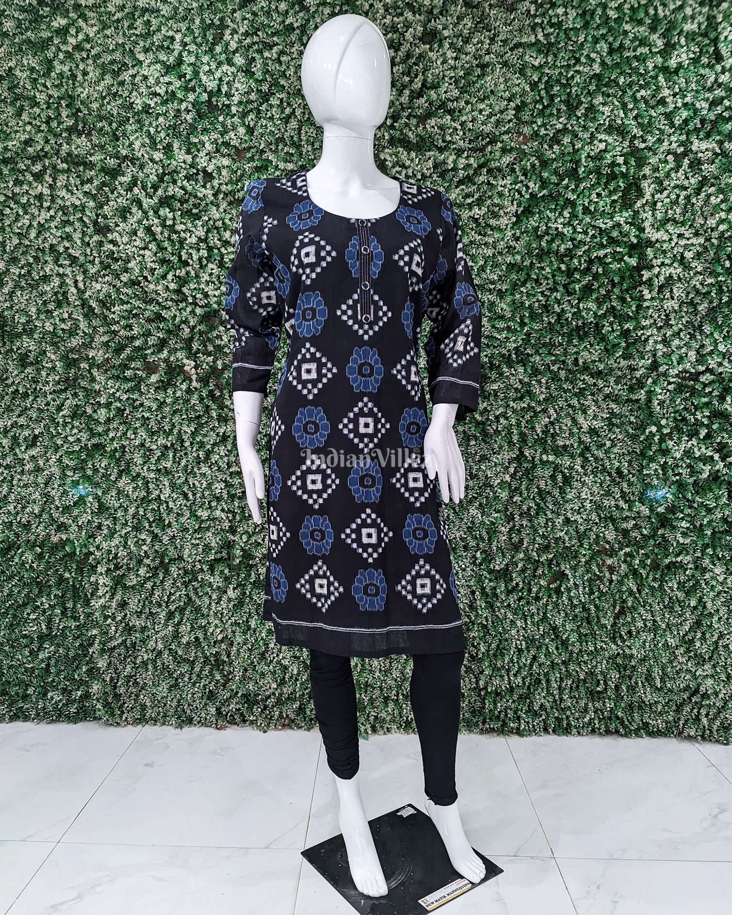 Black Sambalpuri design Odisha Ikat Designer Cotton Kurti for Women