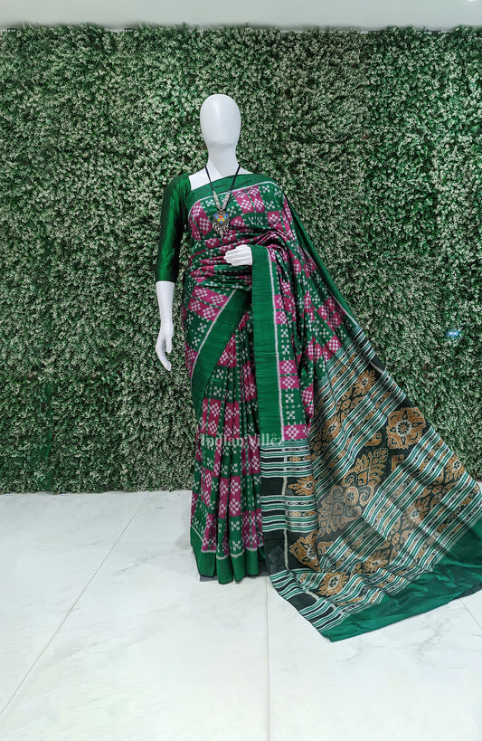 Green Purple Designer Pasapali Contemporary Silk Saree