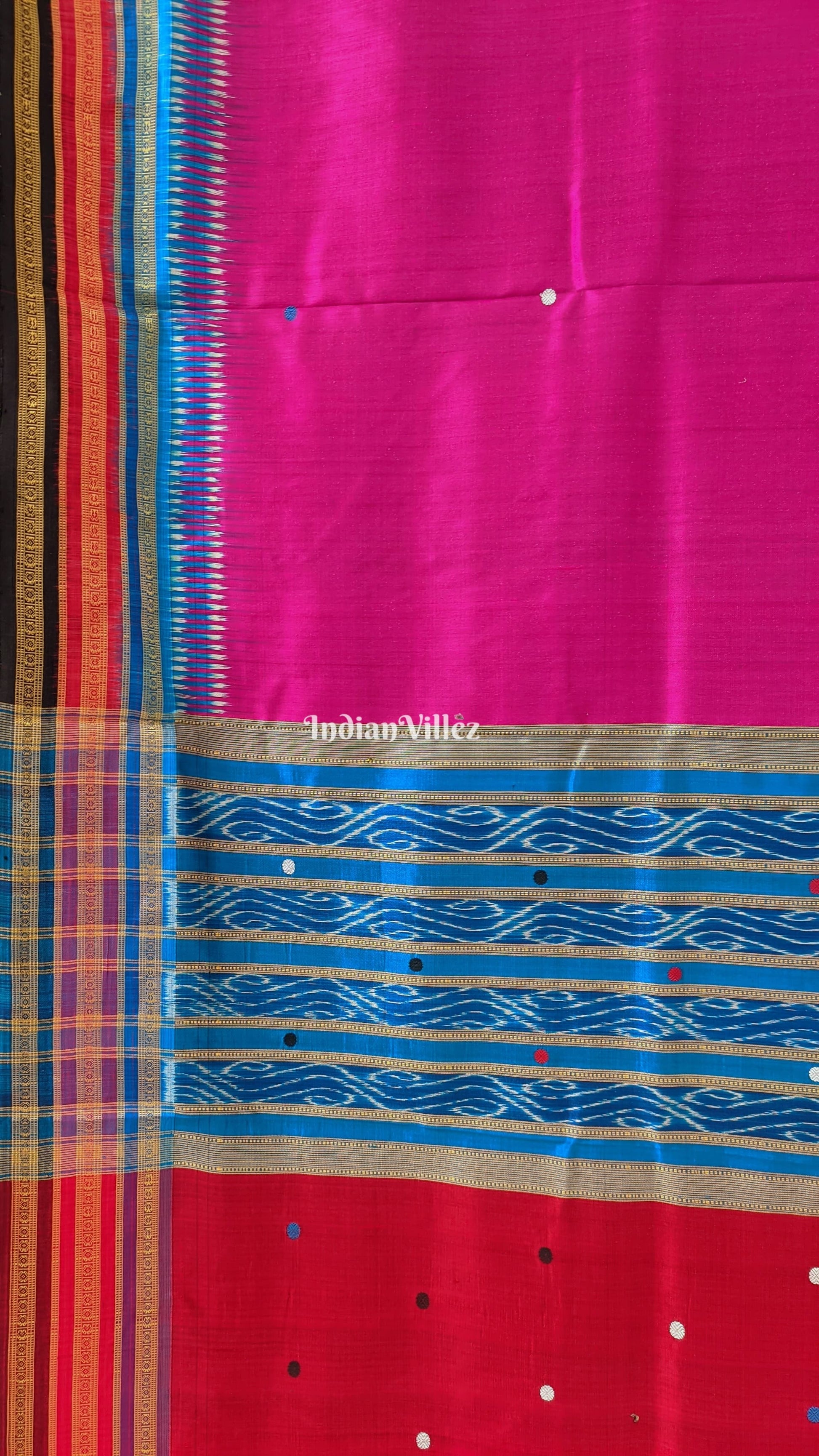 Magenta Odisha Ikat Kathiphera Khandua Silk Saree