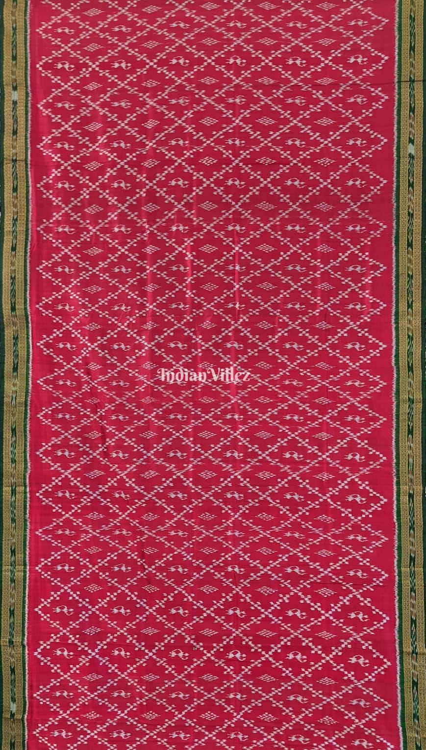 Maroon Tribal Odisha Handloom Khandua Silk Saree