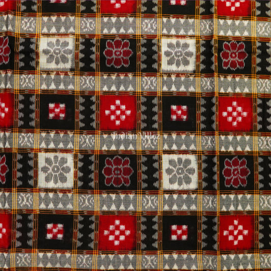 Exclusive Multicolor Pasapali Theme Sambalpuri Ikat Cotton Fabric