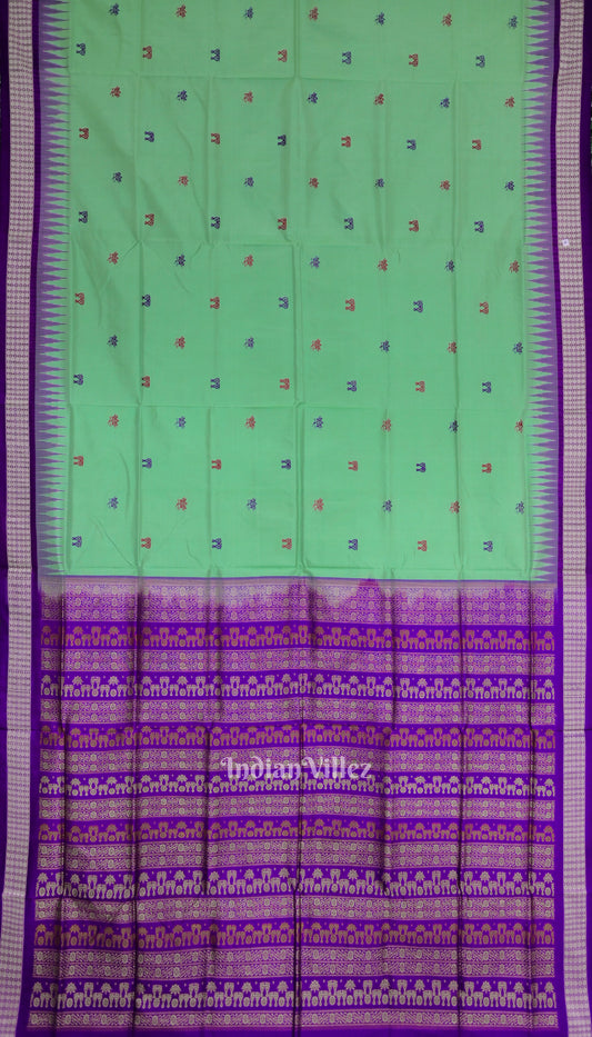 Green Laxmi Pada Design Odisha Ikat Bomkai Silk Saree