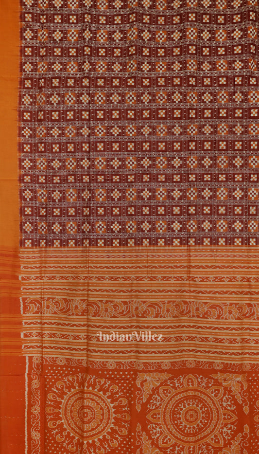 Red Pasapali Odisha Ikat Sambalpuri Silk Saree