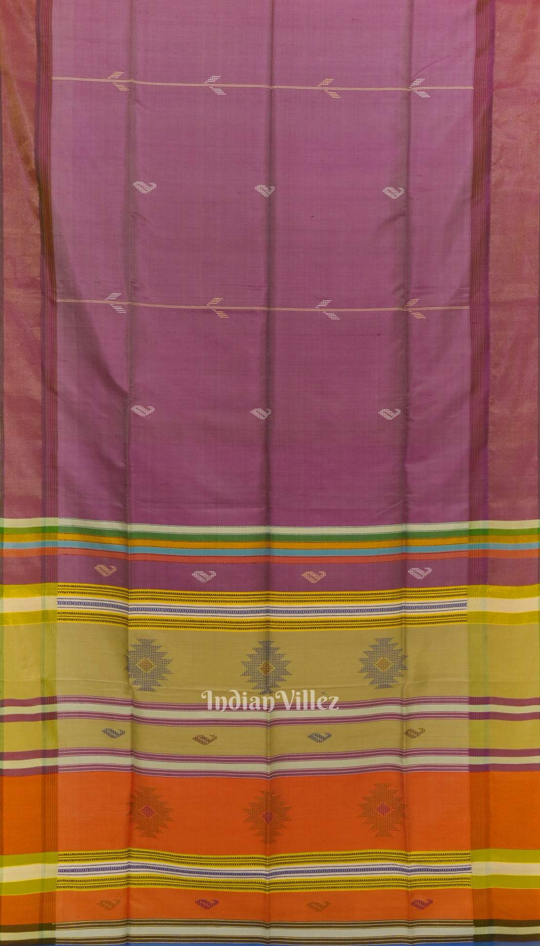 Pink With Multicolor Design Pure South Soft Silk Saree