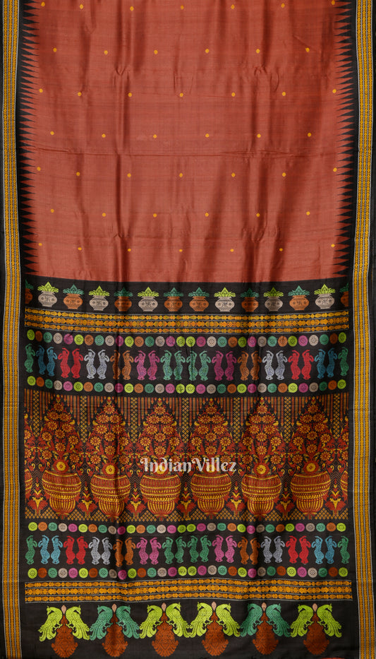 Fire Red Gopalpur Tussar Silk Saree