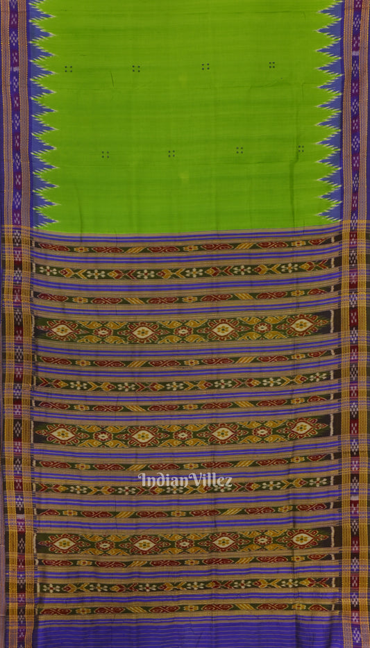 Green Phoda Kumbha Design Odisha Ikat Khandua Silk Saree