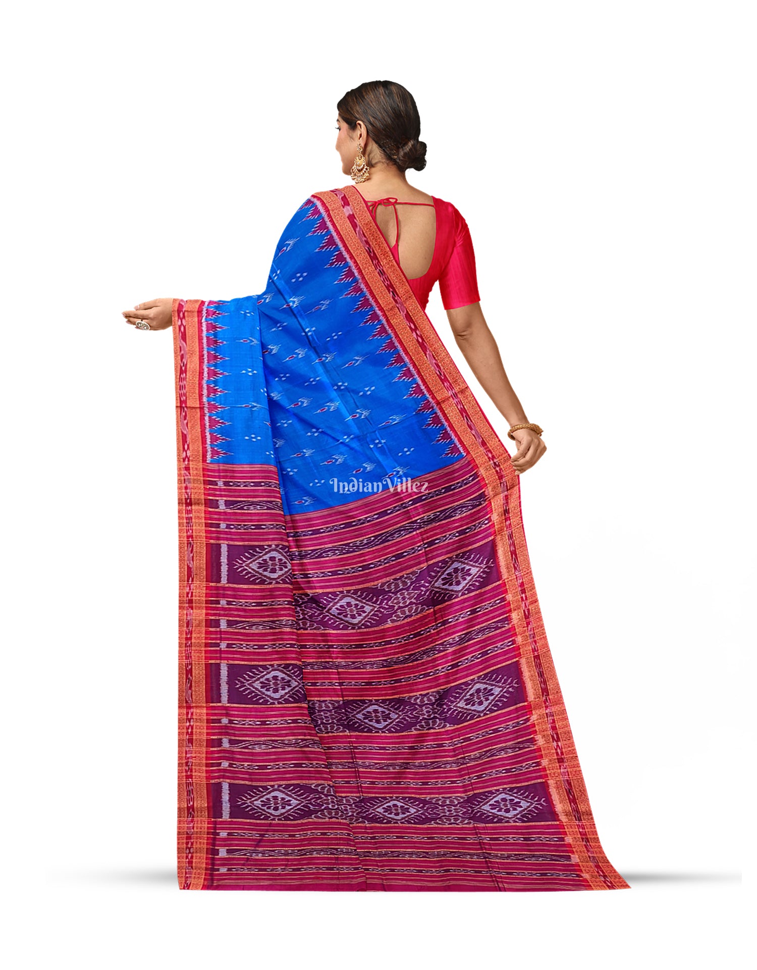 Royal Blue Mayur Chandrika Khandua Silk Saree