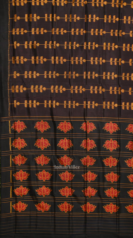 Coffee Leaf Design Odisha Ikat Contemporary Designer Saree