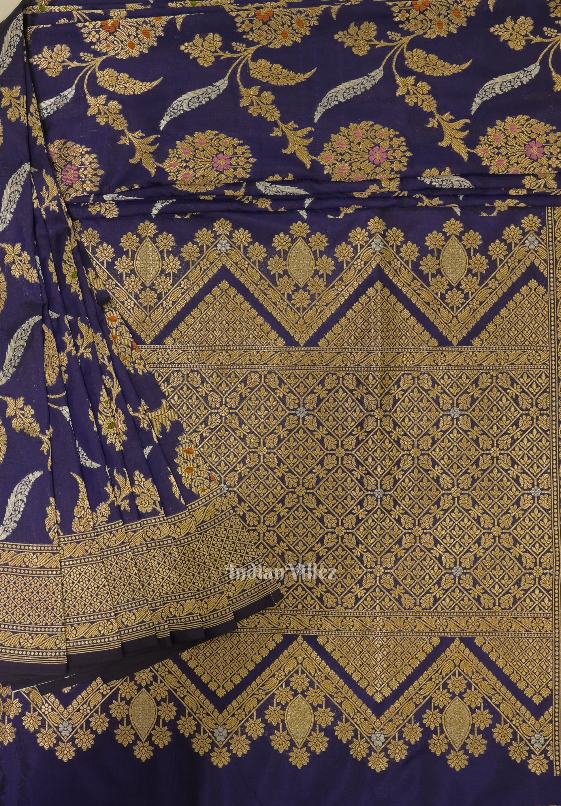 Blue Meenakari Banarasi Katan Silk Saree