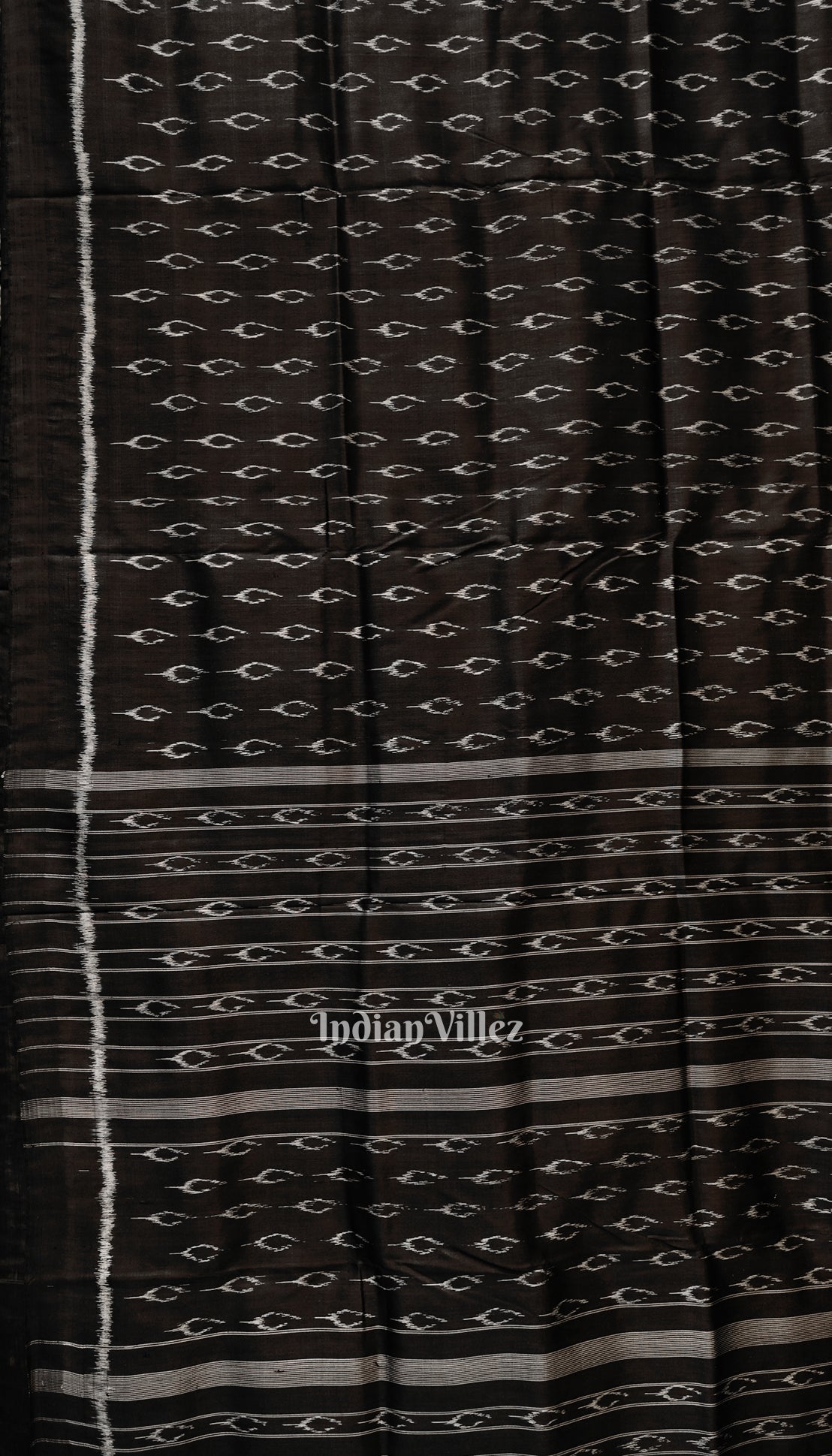 Black Odisha Ikat Contemporary Silk Saree