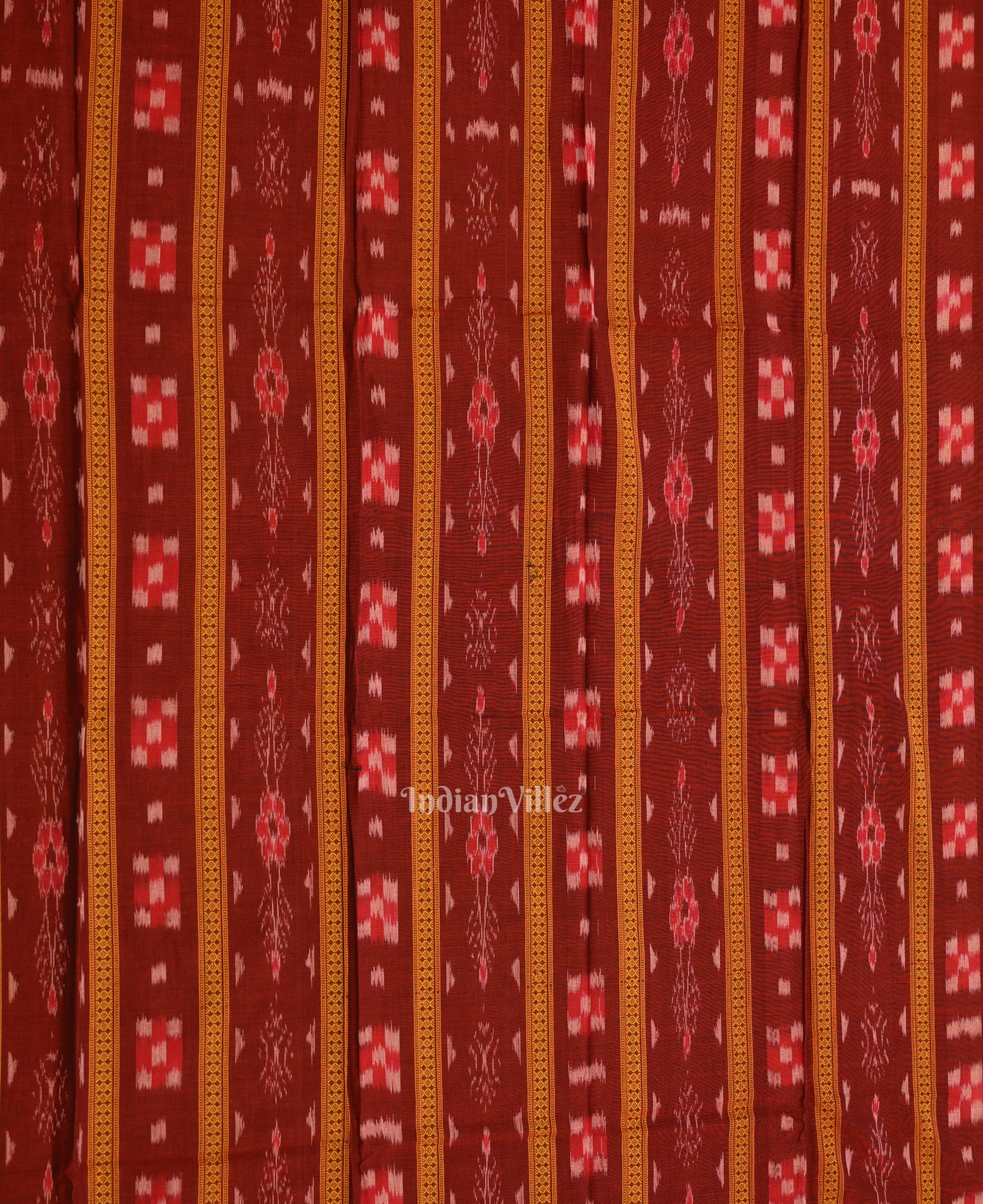  Red Pure Cotton Sambalpuri Dress Material & Dupatta 